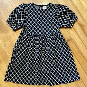 Zara Black And White Plaid Dress